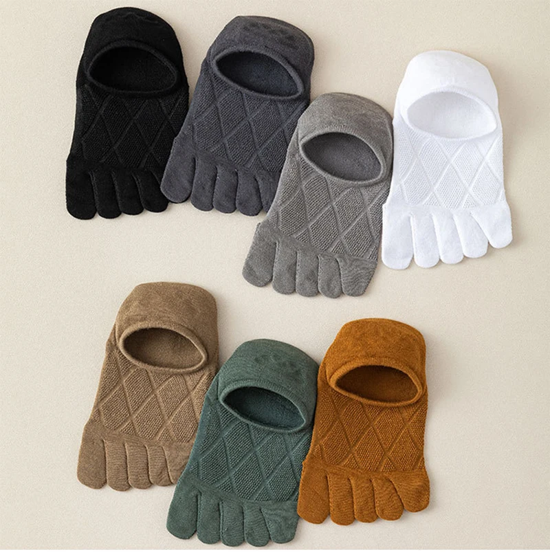 6 Paar Herren-Socken mit fünf Fingern, dünnes Netzgewebe, atmungsaktiv, unsichtbare Socken, antibakteriell, desodorierend, rutschfest, niedrig geschnittene Socken für den Sommer – Detail 7