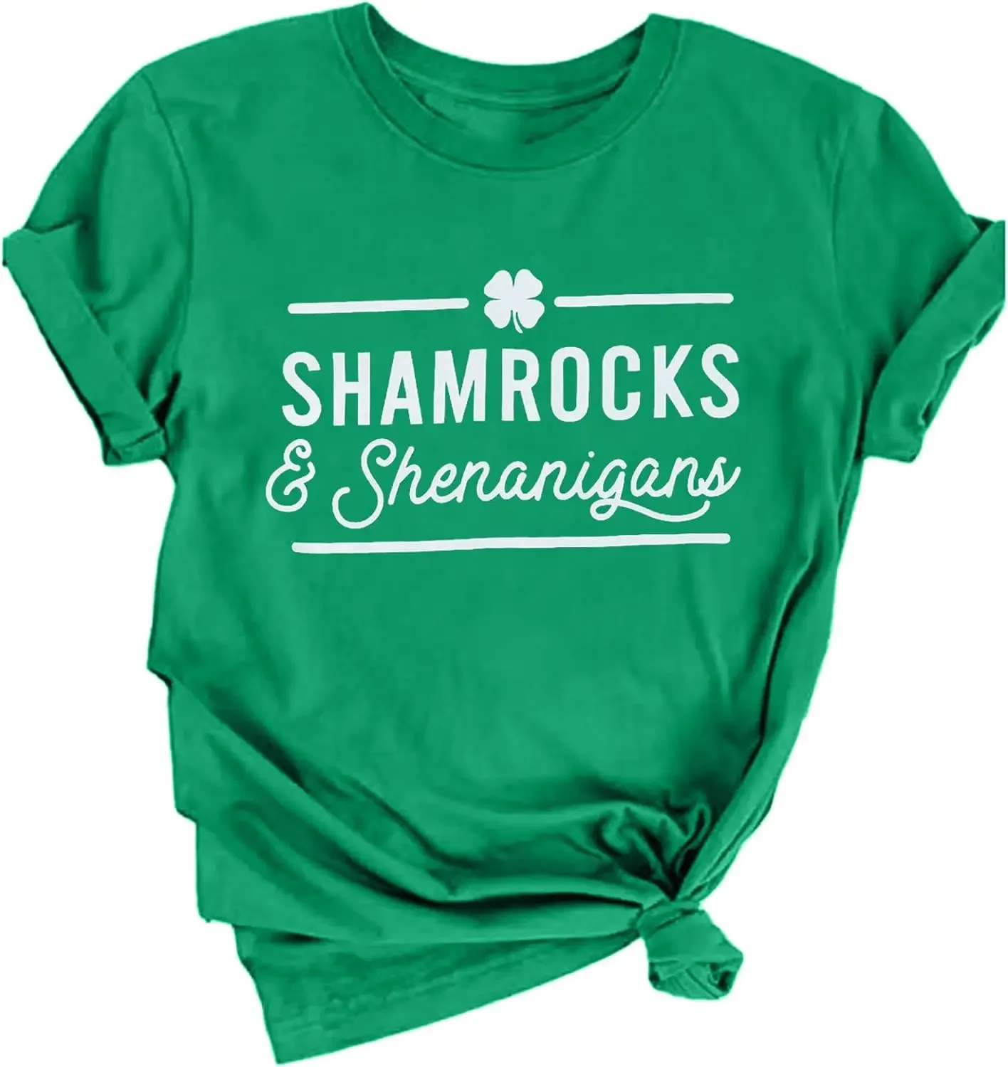 Womens St Patrick's Day Shirts Klavers en Shenanigans Shirt Lucky Clover Katoenen T-shirt Shamrock Tee Grappige Gezegden Tops