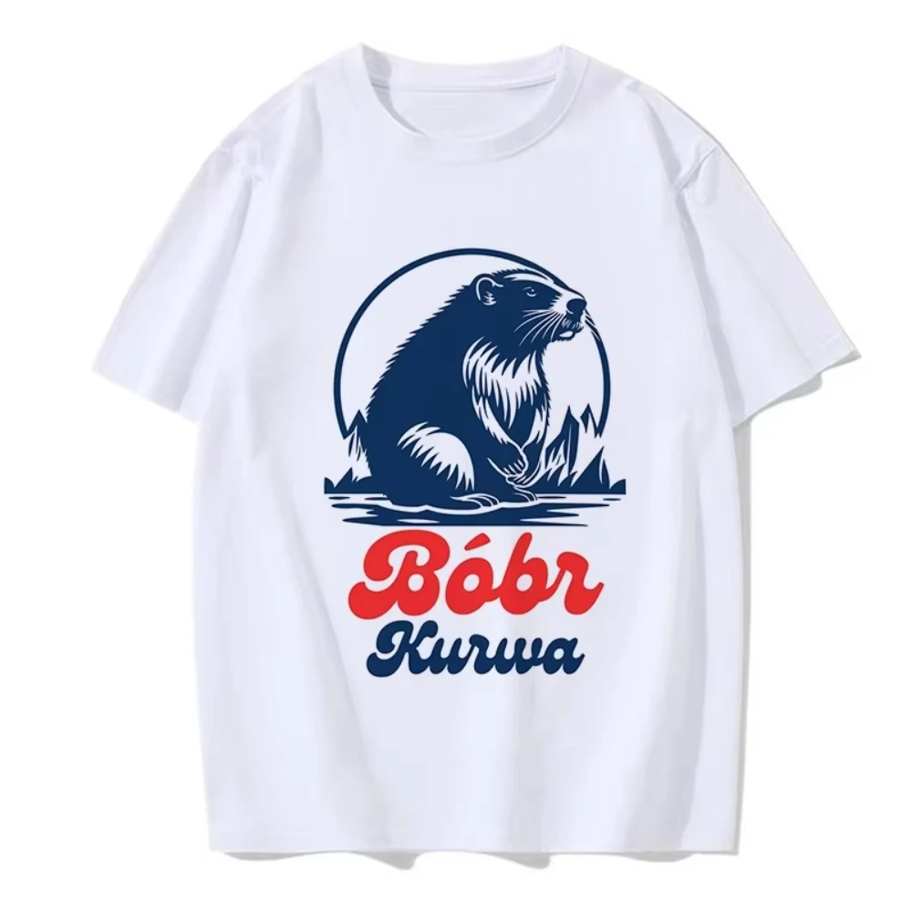 

Funny Capybara Bobr Kurwa Print T-shirt Casual Oversized Tee Grunge Style Daily Streetwear Harajuku Tops for Men Women Fashion