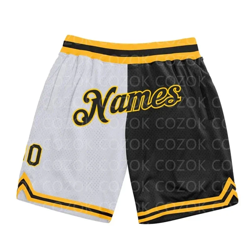 Custom Black&White Authentic Basketball Shorts 3D Printed Men Shorts Your Name Mumber Quick Drying Beach Shorts