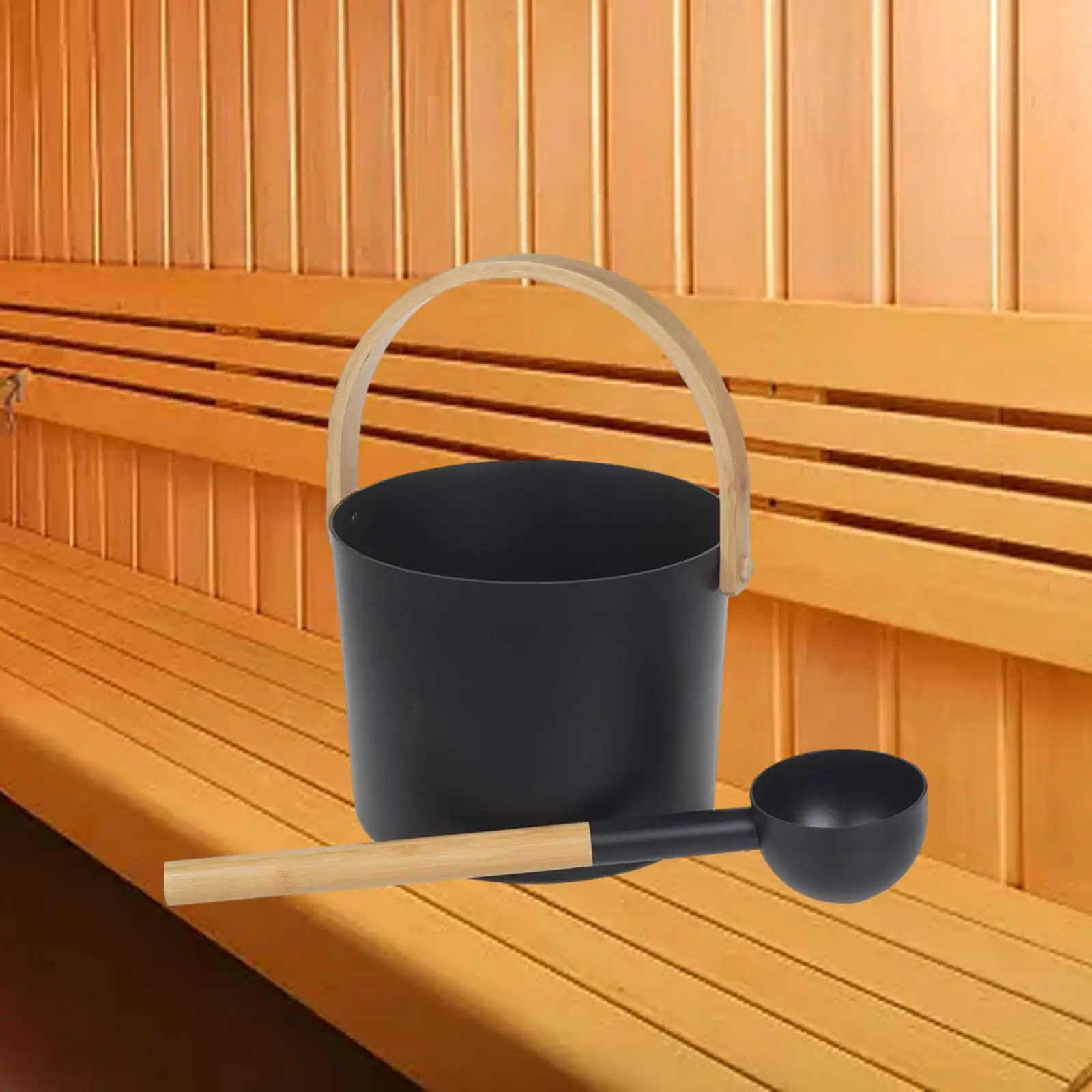 

Sauna Bucket with Ladle 7L Multifunctional Large Capacity Sauna Accessory SPA