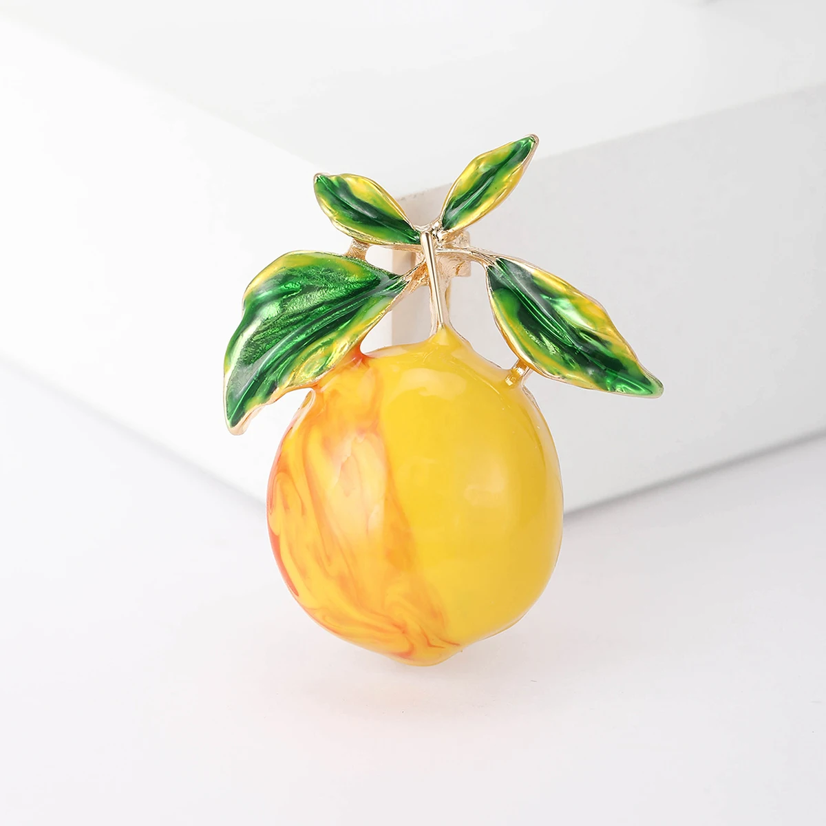 Enamel Lemon Brooches for Women Plant Fruit Pins Office Party Friend Gifts Jewelry Accessories