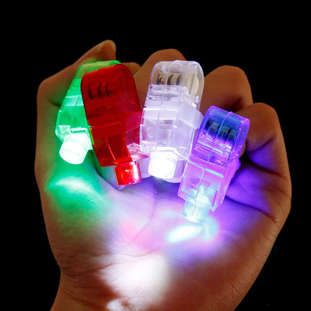 24 Pcs Light up Finger Ring Glowing Lamp Flashlight Party Props Festival Supplies Flashing
