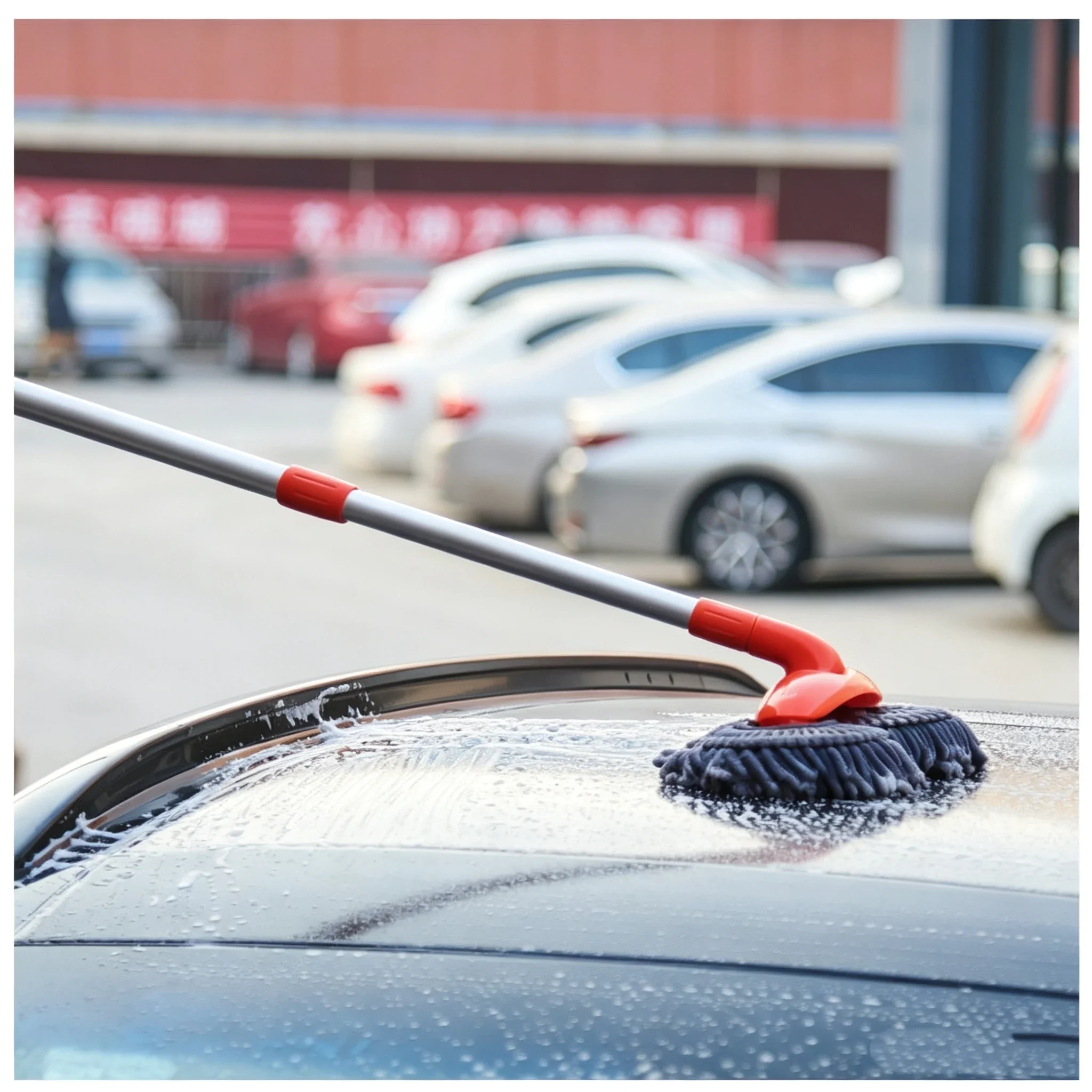 Double Head 360° Rotating Car Wash Mop Long Handle Chenille Car Cleaning Brush Scratch-Free Microfiber Cleaning Tool for SUV Tru