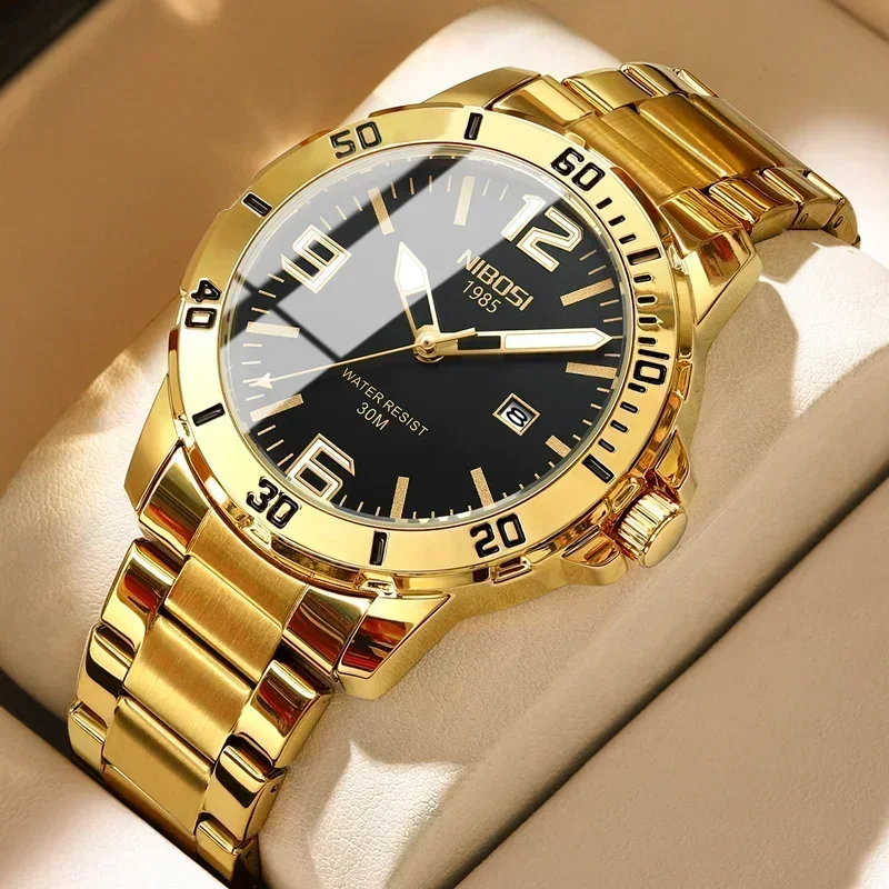 NIBOSI 2025 Watch Men Luxury Brand Business Luminous Waterproof Male Clock Calendar Man Quartz Wristwatches Relogio Masculino