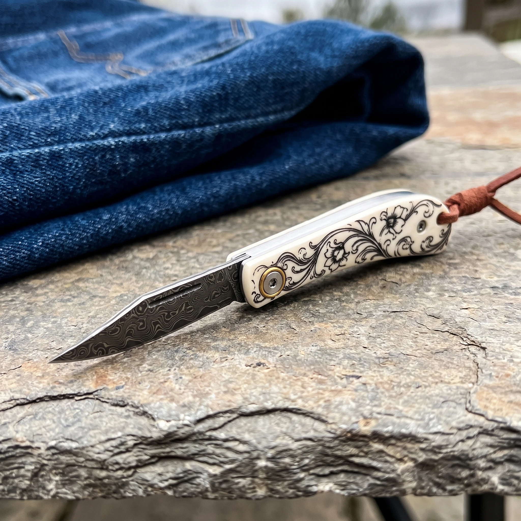 Vintage Kompaktes Damaszener K – Vintage Collectible Pocket Knives Bewertung und Preis