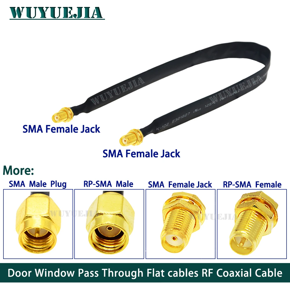 

SMA Female to SMA Female Jack Or SMA Male Plug Connector Door Window Pass Through Flat RF Coaxial Cable Pigtail Extension Cord