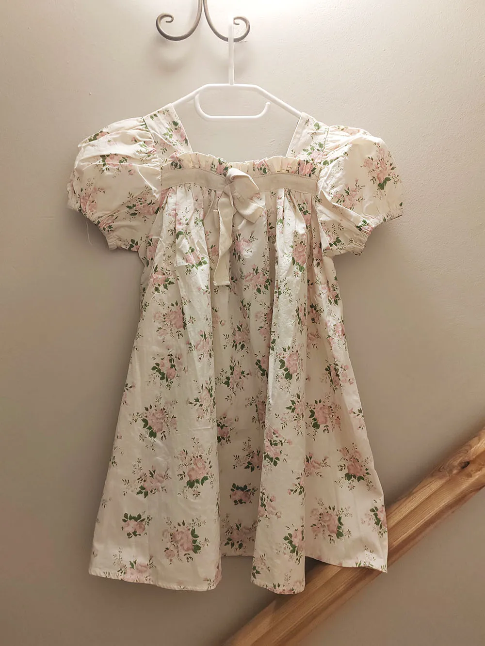 Summer Kids Baby Dress Puff Sleeve Floral Sweet Dress For Girls Short Sleeve A Line Party Dress Girls Clothes