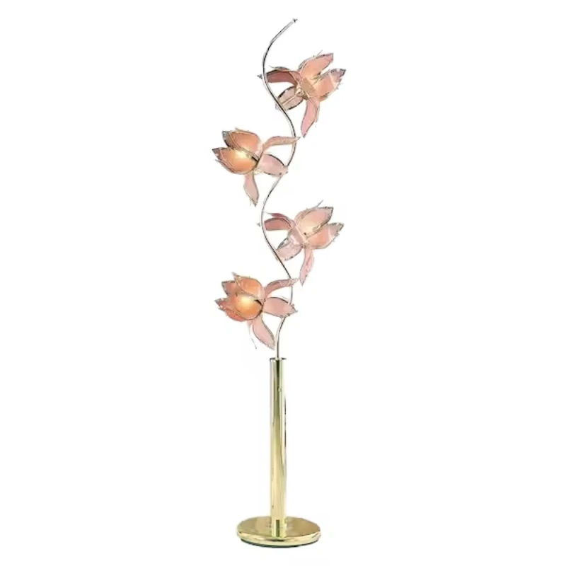 

Lotus LED desk lamp wrought iron glass floral design suitable for living room and bedroom