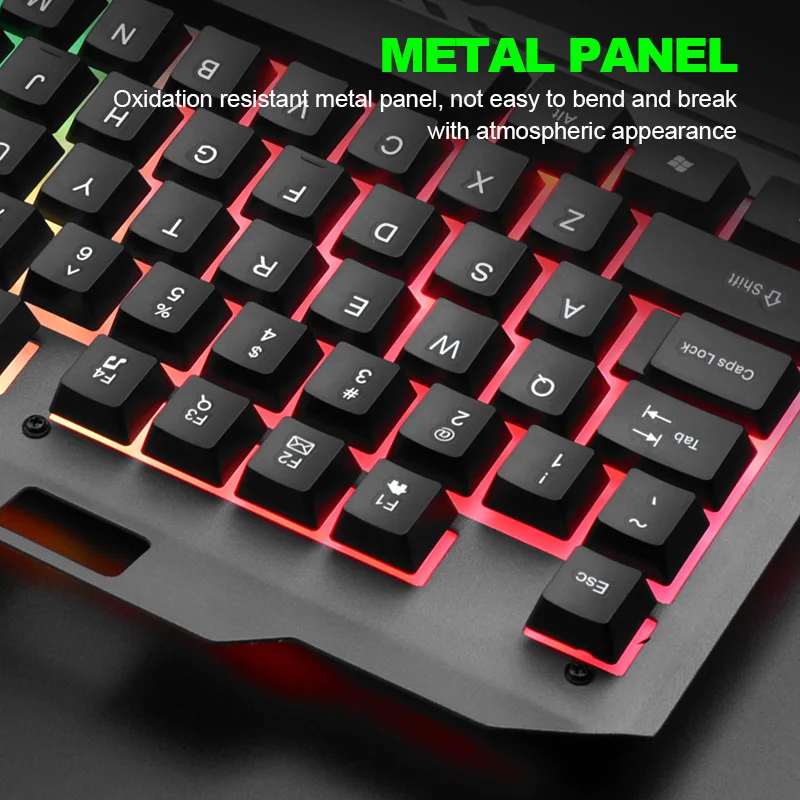 Imagem -03 - Touch Wired Teclado e Mouse Grupo Led Luminoso Esports Desktop Computador Laptop Office Game Novo T25