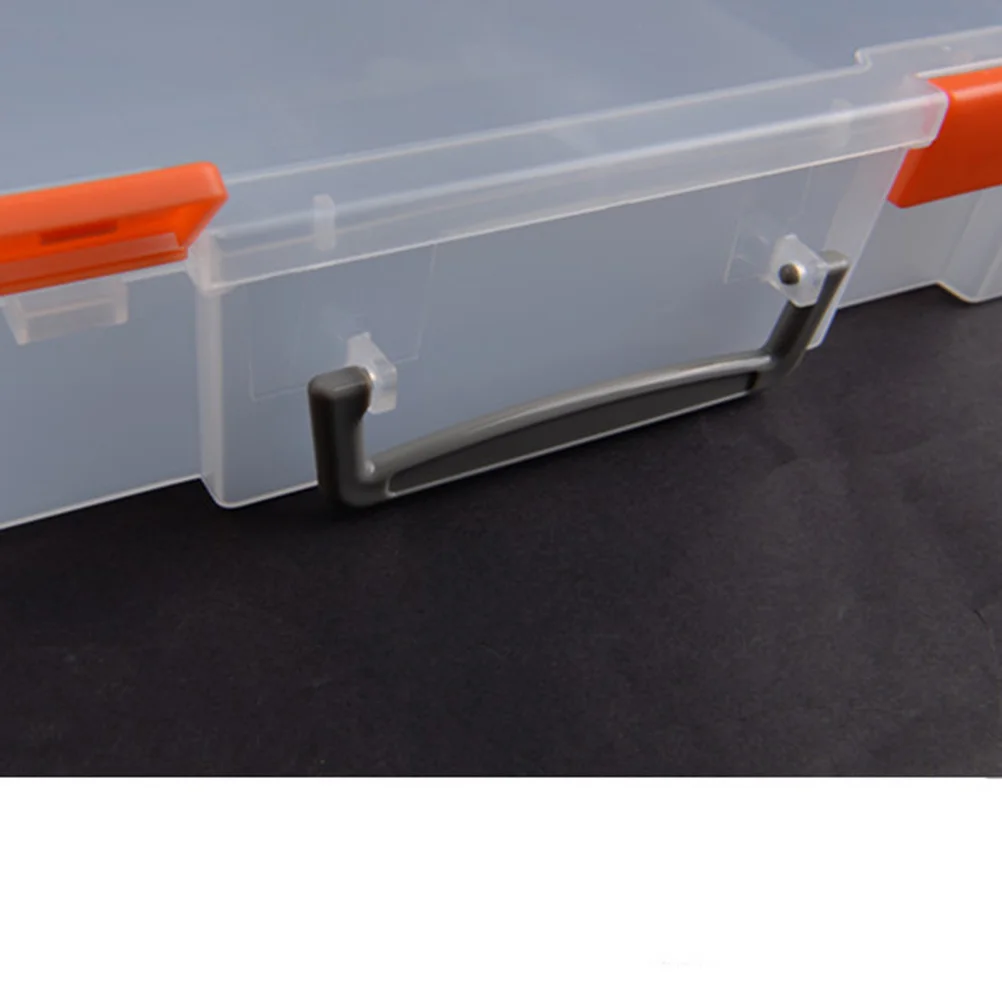 Caja de almacenamiento Rectangular de plástico duro portátil con tapa con bisagras transparente para rompecabezas, crayones, figuras, contenedores de almacenamiento de plástico