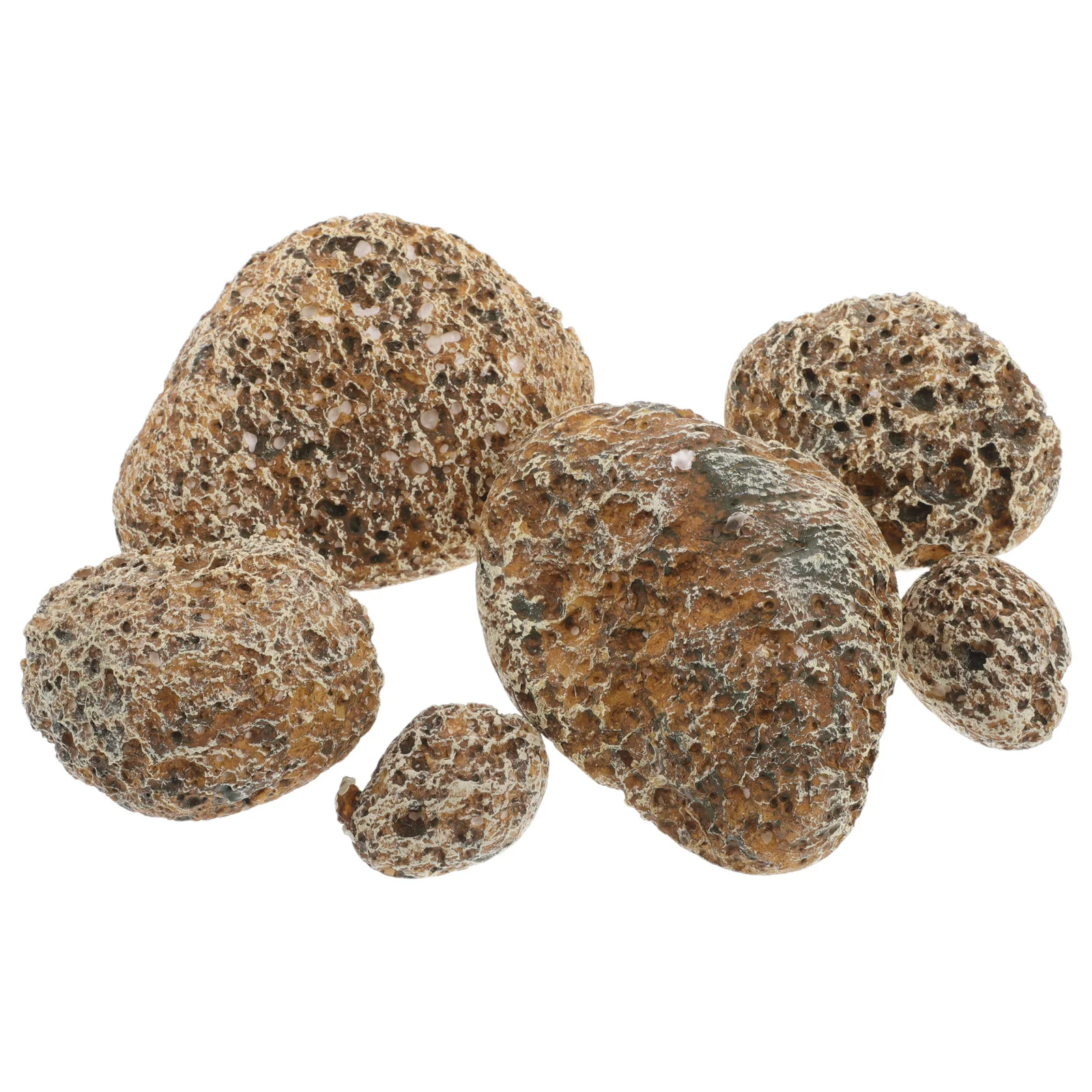 

6pcs Artificial Stone Decor Simulation Rocks For Garden Yard Terrarium Diy Faux Stones Lightweight Realistic Landscape