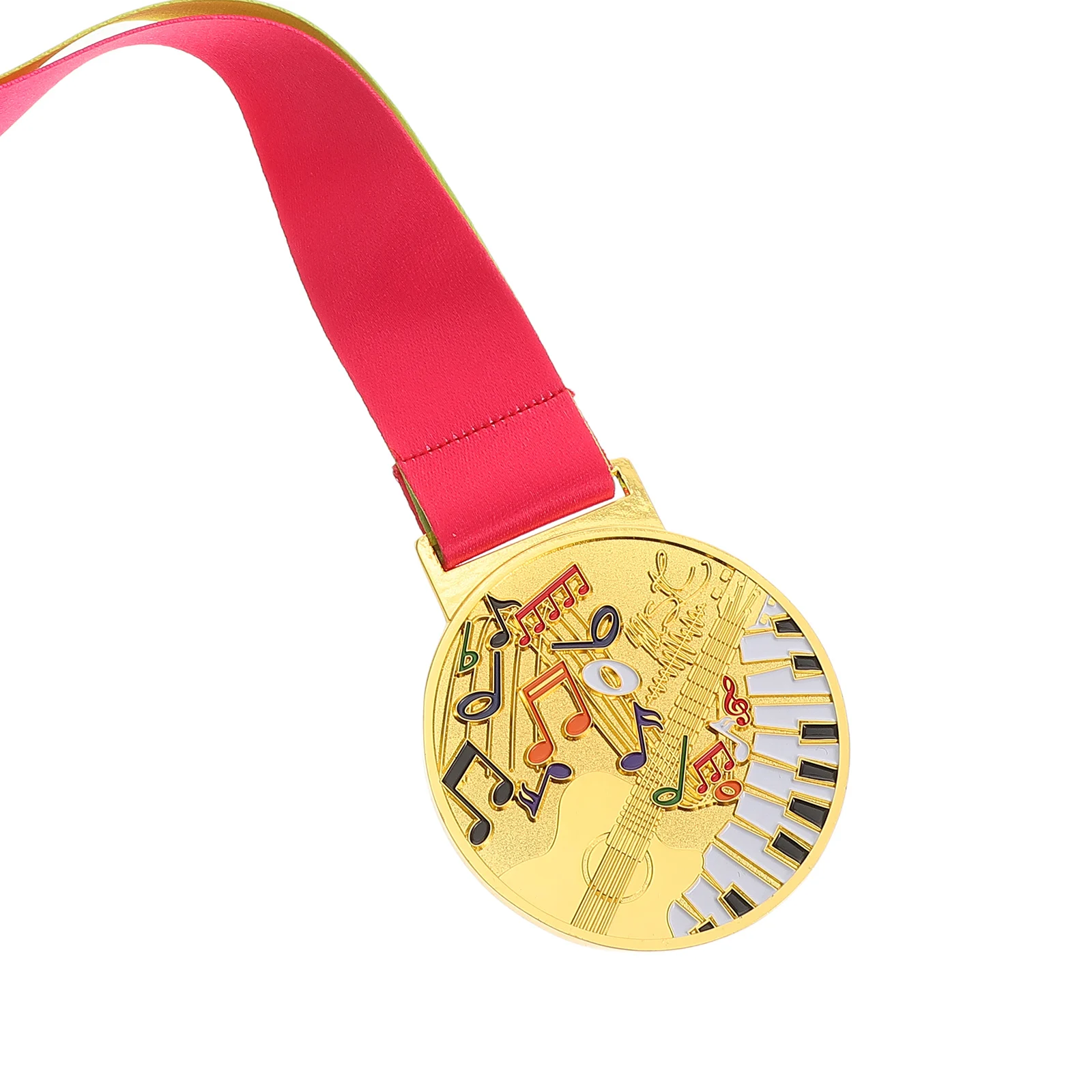 

Piano Violin Singing Dance Medals Kids Gold Award Neck Ribbon Wearing Children Music Events Achievements Celebrations