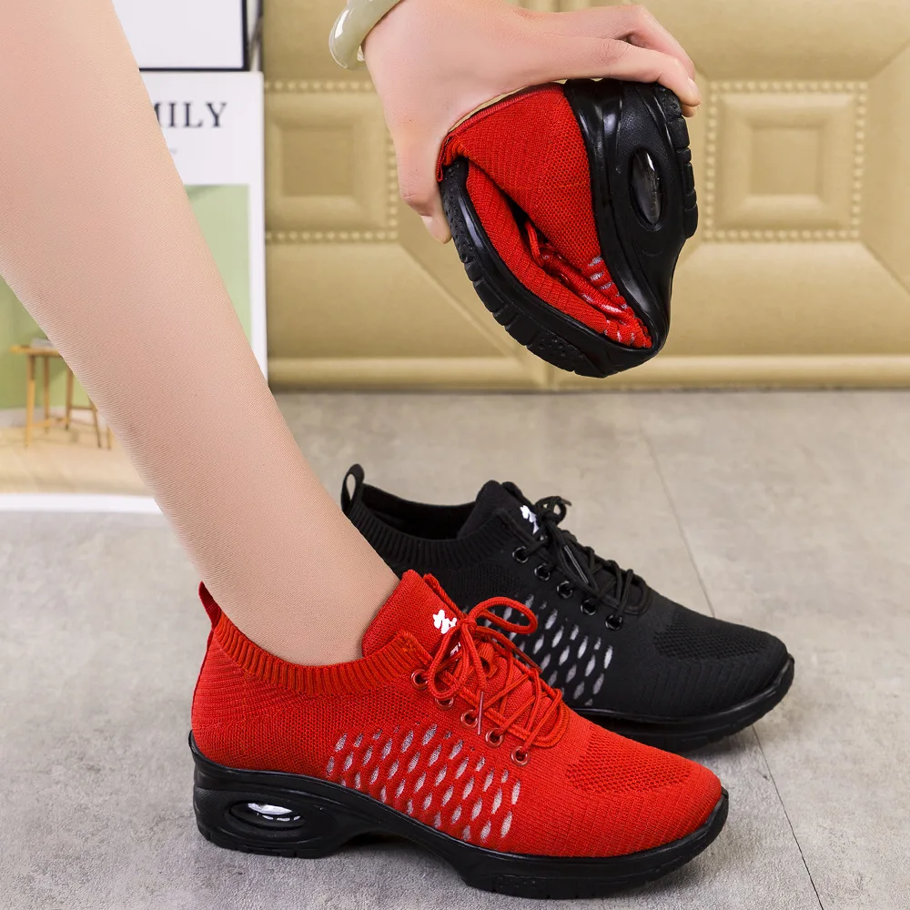 New Air Cushion Modern Dance Dance Sneakers Soft Bottom Ballroom Jazz Sneakers Breathable Outdoor Women\'s The Old Beijing Shoes