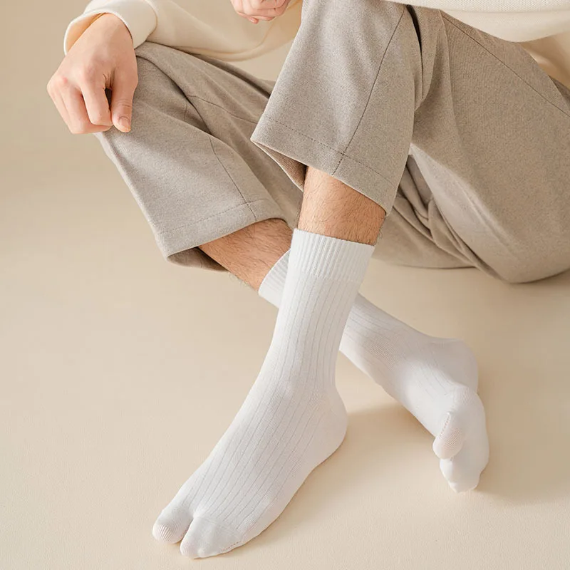 3 Pairs Set Men Toe Socks Fashion Japanese Style Breathable Comfortable Fashion Women Two Finger Socks Solid Colors Simple Sox