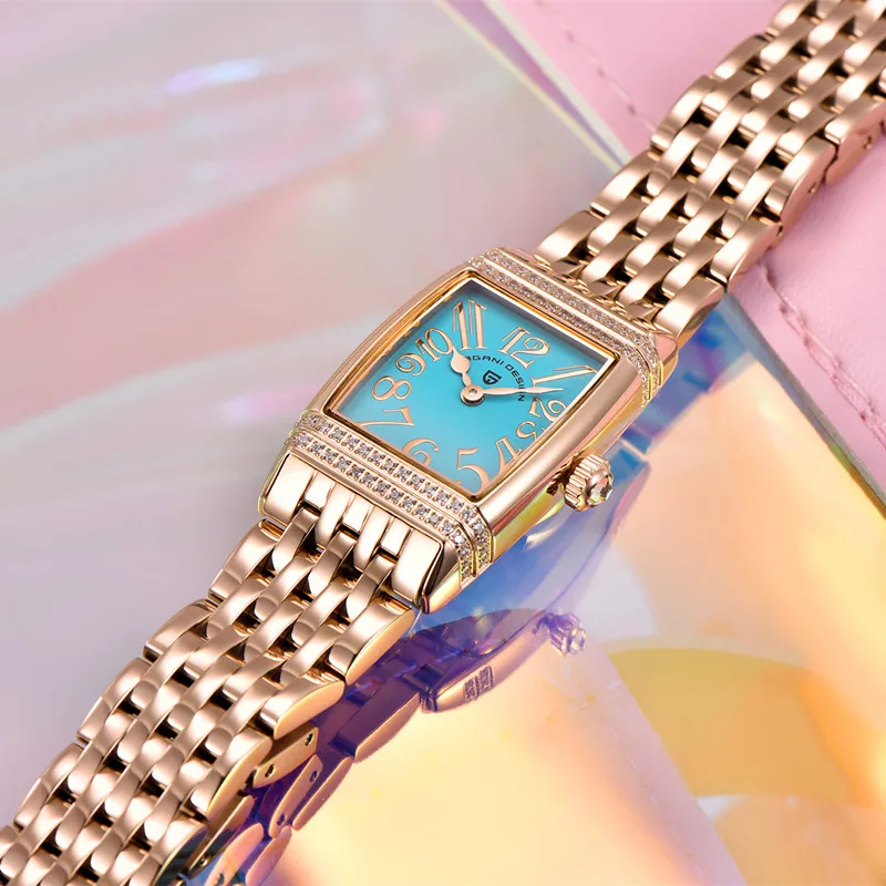 PAGANI DESIGN Fashion Quartz Watches Ladies Brand Luxury Square Rose Gold Silver Wrist Watches Waterproof for Women Reloj Mujer