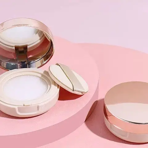 Pojemnik na kosmetyki 6g, pusty, z poduszką powietrzną, przenośny, z gąbeczką do pudru i lusterkiem, na krem BB lub podkład.