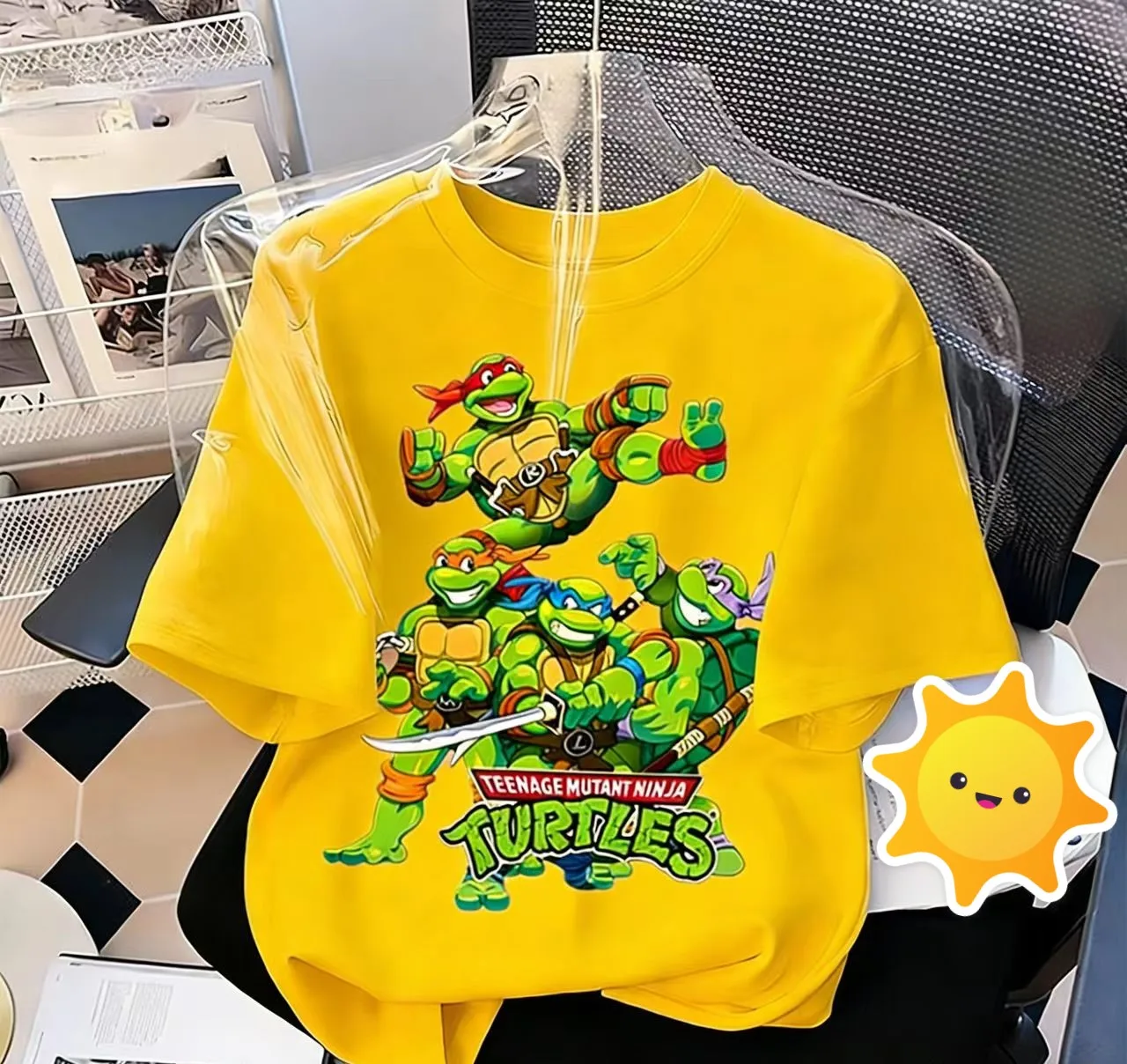 NickelodeonNinja Nick - Children Ninja Turtles Pattern Printed Pure Cotton Soft-Fitting T-Shirt for Kids - Cute Top