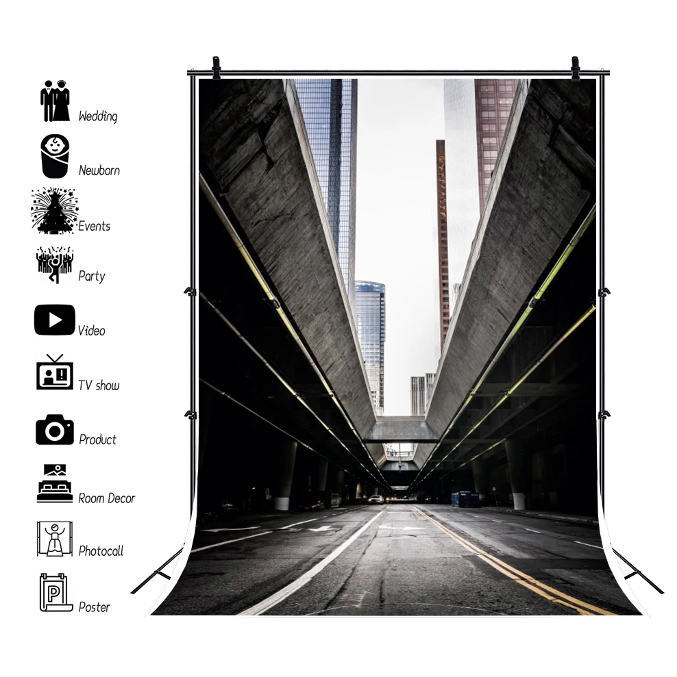 

Tropical Backgrounds For Photography Town City Lower Grand Downtown Underpass Bridge Scene Photo Backdrop Photocall Photo Studio
