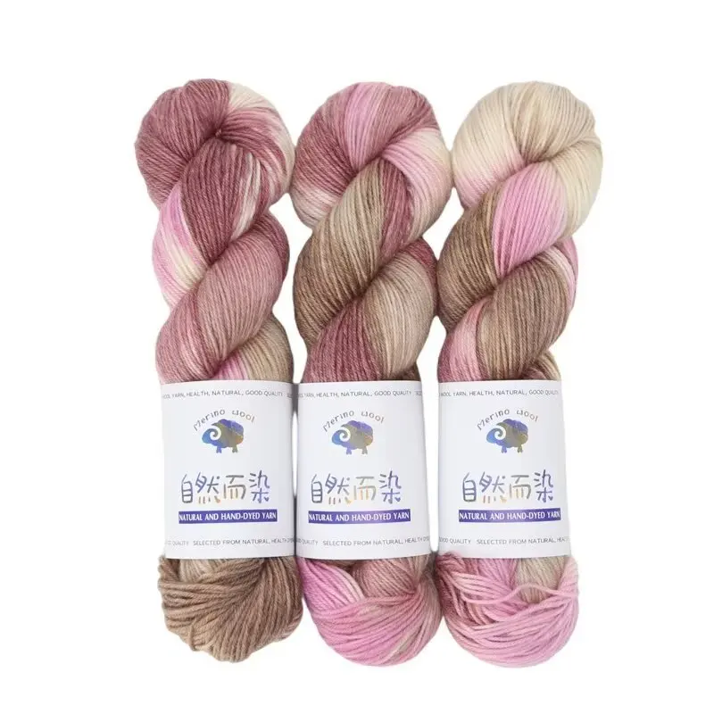 100g/roll 270M Merino Wool Yarn Handmade Dyed Wool Yarn Soft Sweater Scarf Hat Woven Rainbow Baby Yarn