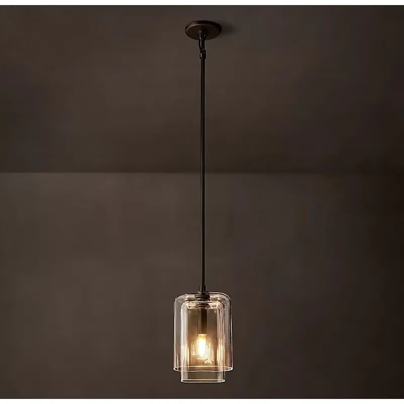 Vintage Hand Blown Glass Chandelier Round Waterproof Outdoor Lighting Fixture Elegant Living Room Decor Lamp Shade Design