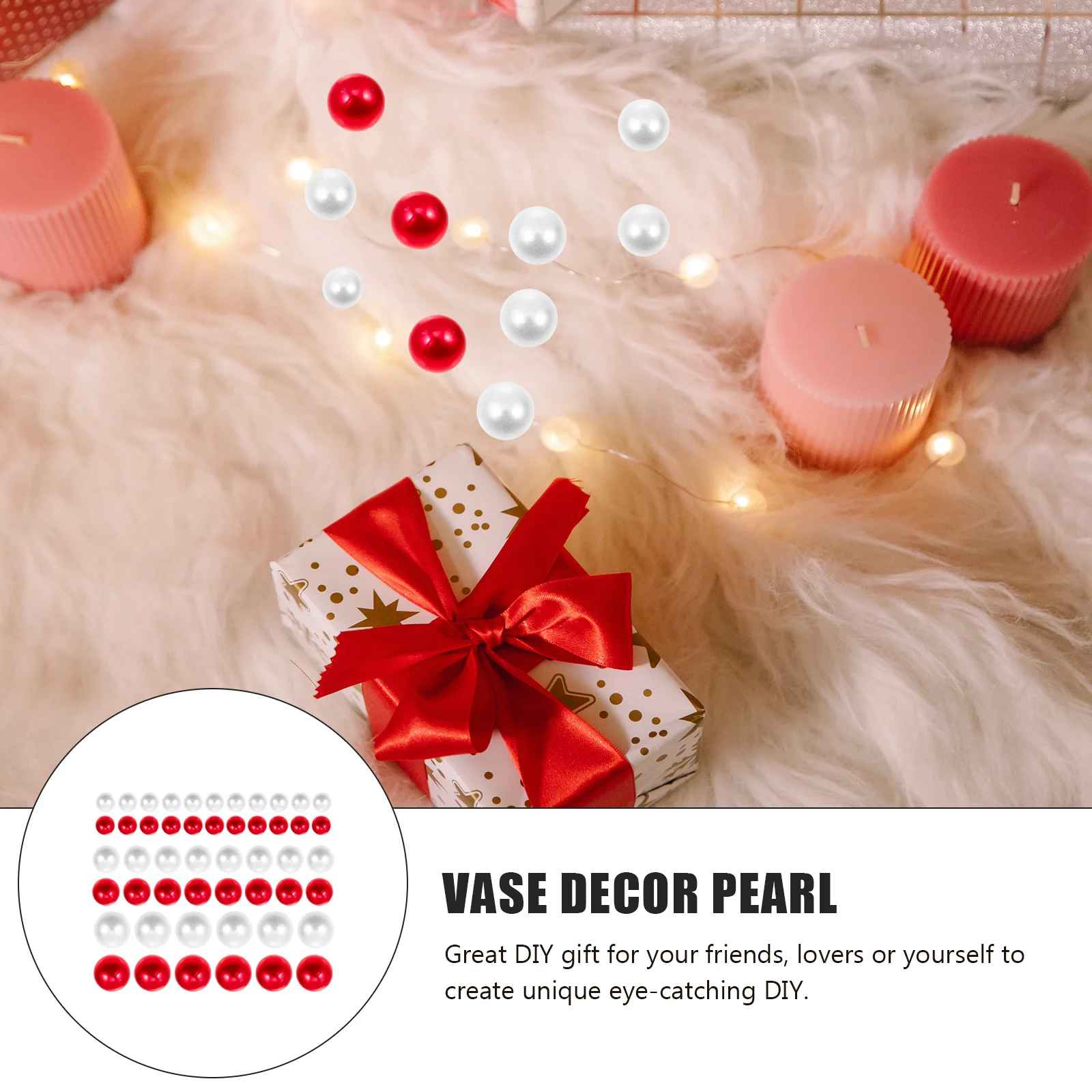 

500Pcs No Hole Floating Pearl Beads ABS Vase Filler DIY Decor Craft Supplies Floating Pearl Vase Decoration No Hole Beads