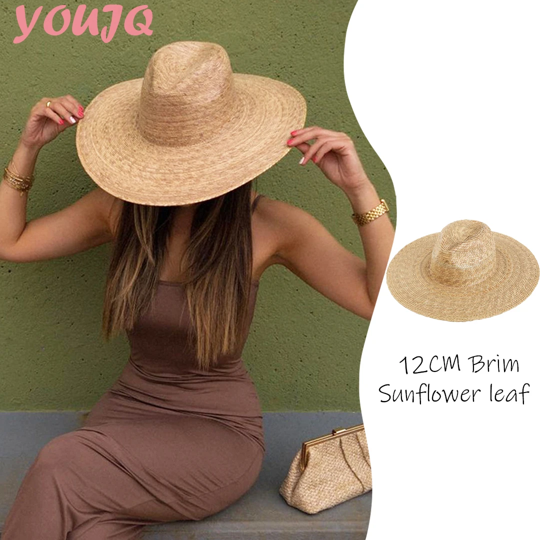 Sunflower Leaf Hat Women's Bohemian Western cowboy Straw Hats for Women Vacation Beach Summer Vacation Jazz Panama Sun Caps