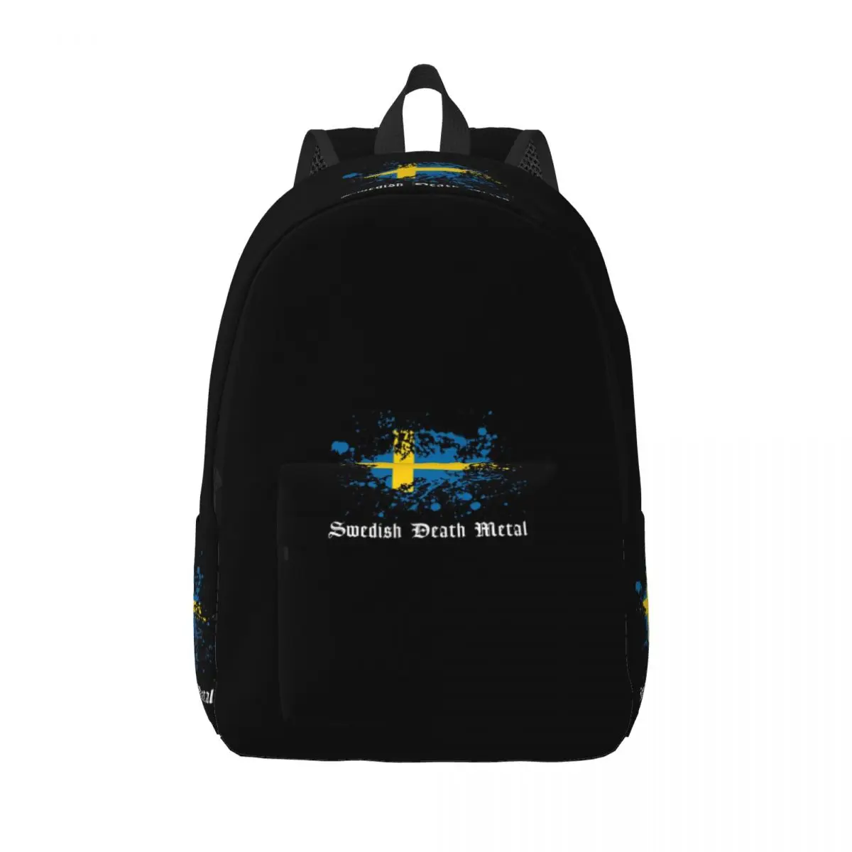 

Swedish Death Metal Band Black Heavy Sweden Flag Student Backpack School Bag Hiking Travel Daypack for Shoulder Bags