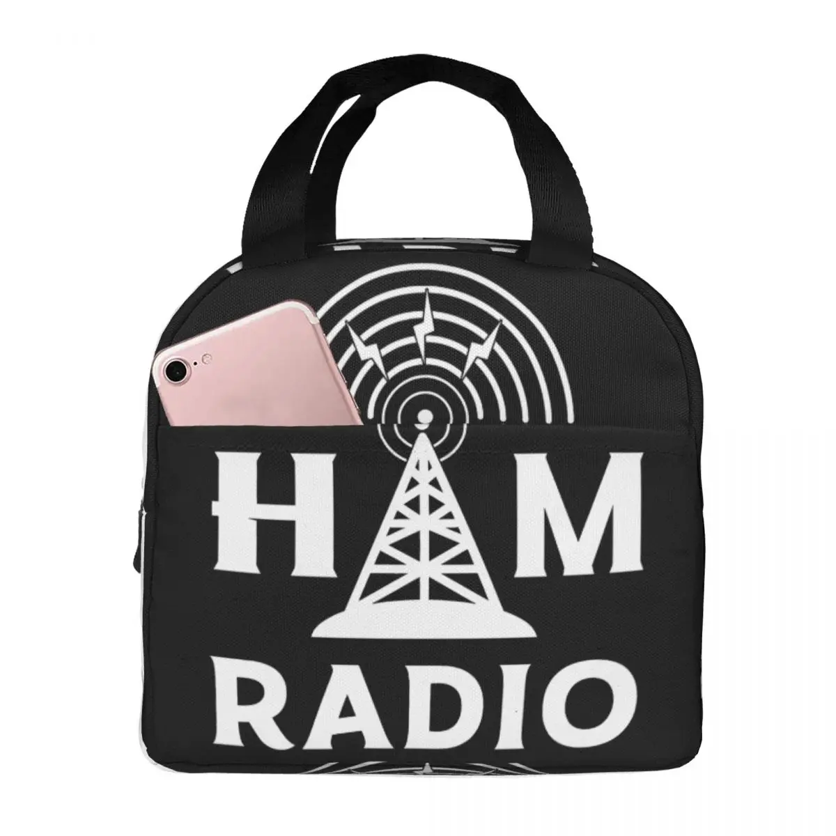 

HAM Radio Amateur Operator Lunch Bag Unisex Portable Cooler Insulated Lunch Box Food Bento Box