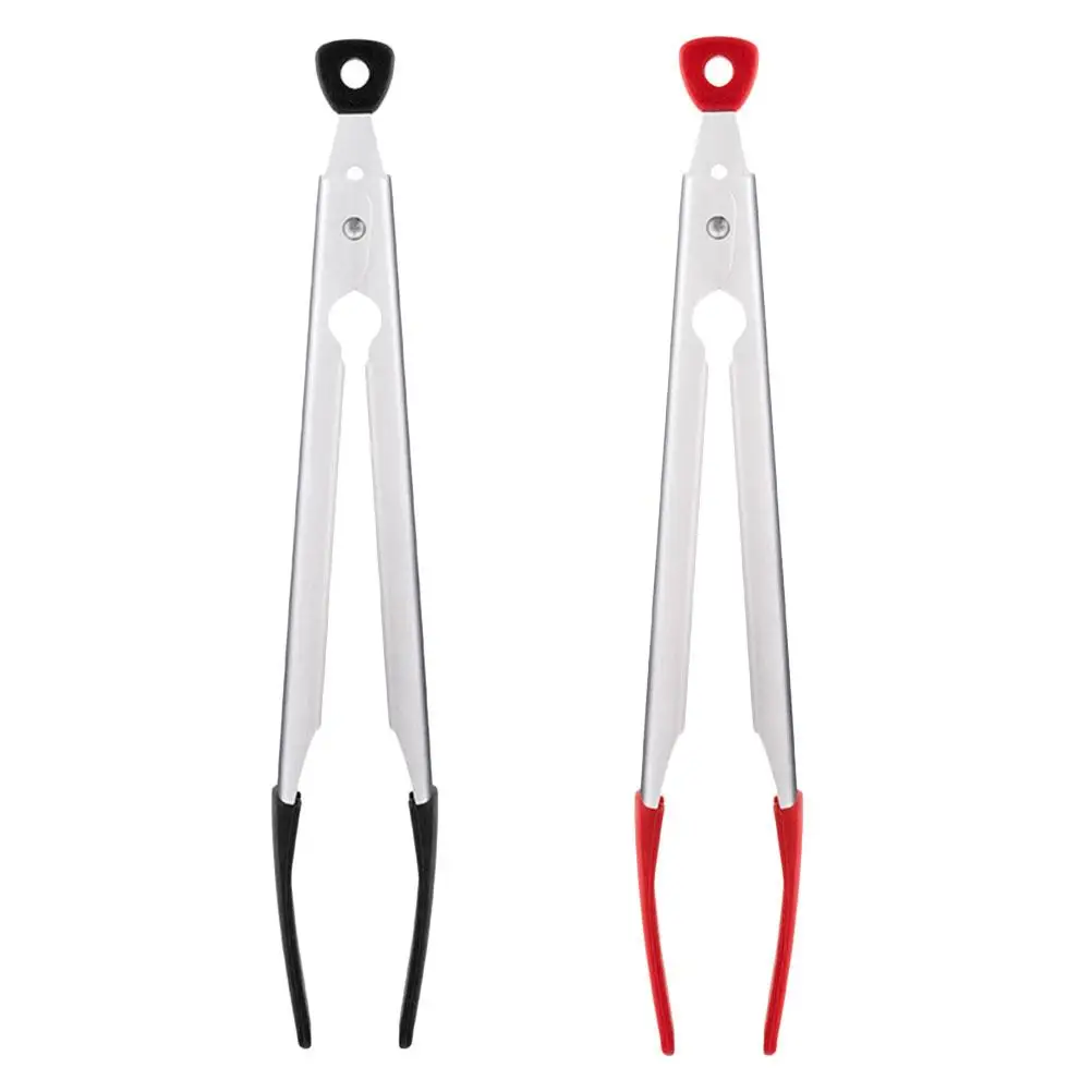 

2Pcs Food Tongs Kitchen Serving Clip Stainless Steel Silica Gel Barbecue Outdoor Picnic BBQ Steak Clamp Lightweight Ergonomic