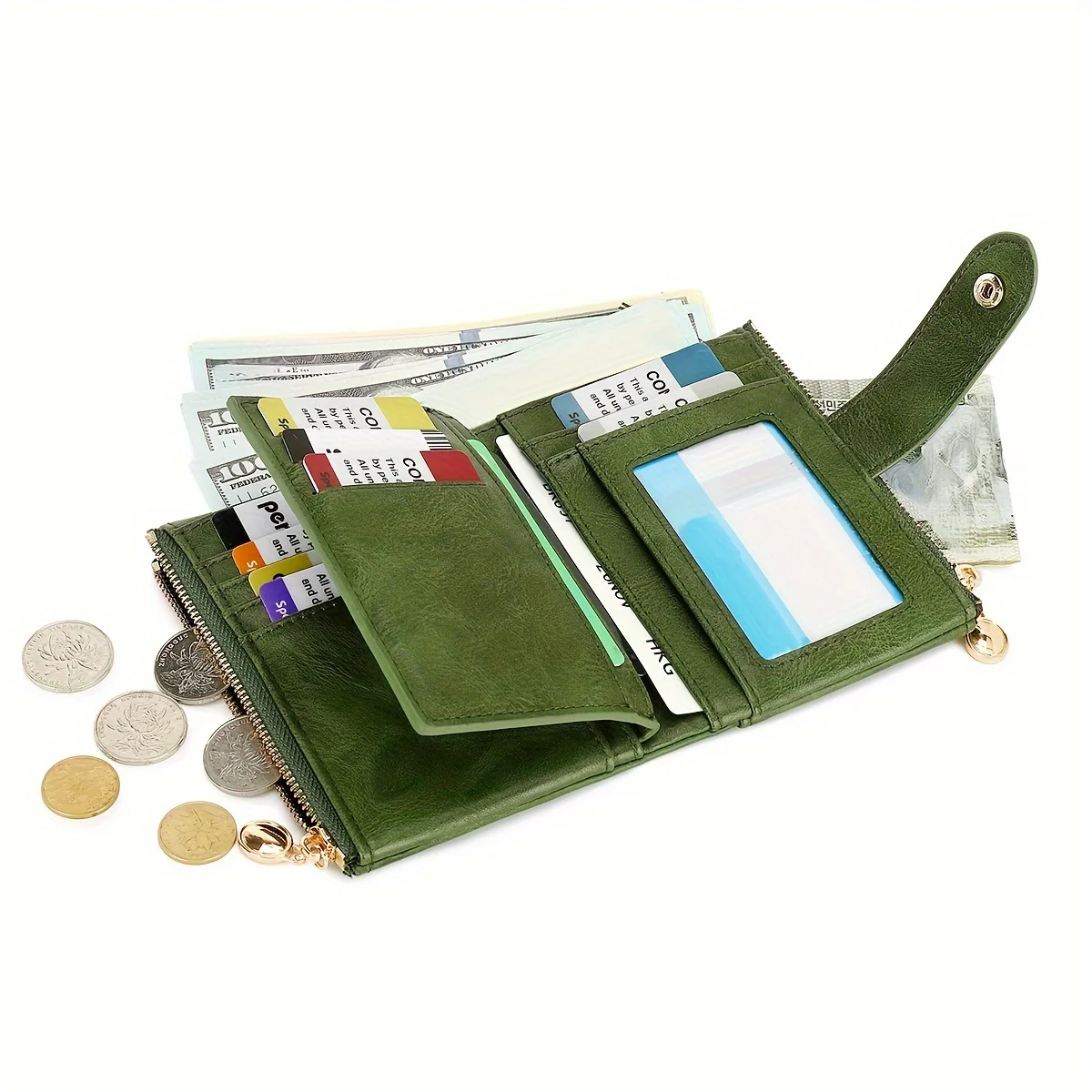 빈티지 여성용 및 남성용 지갑, 짧은 30% 할인 지갑 카드 가방, 심플하고 얇은 도난 방지 브러시(RFID)