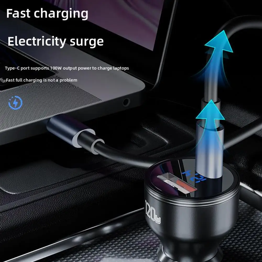 For Starlink MINI Cigarette Lighter PD140w Inverter Power Charger Digital Display Typc/USB Dual Port Output For Car/Boat Mini Ca