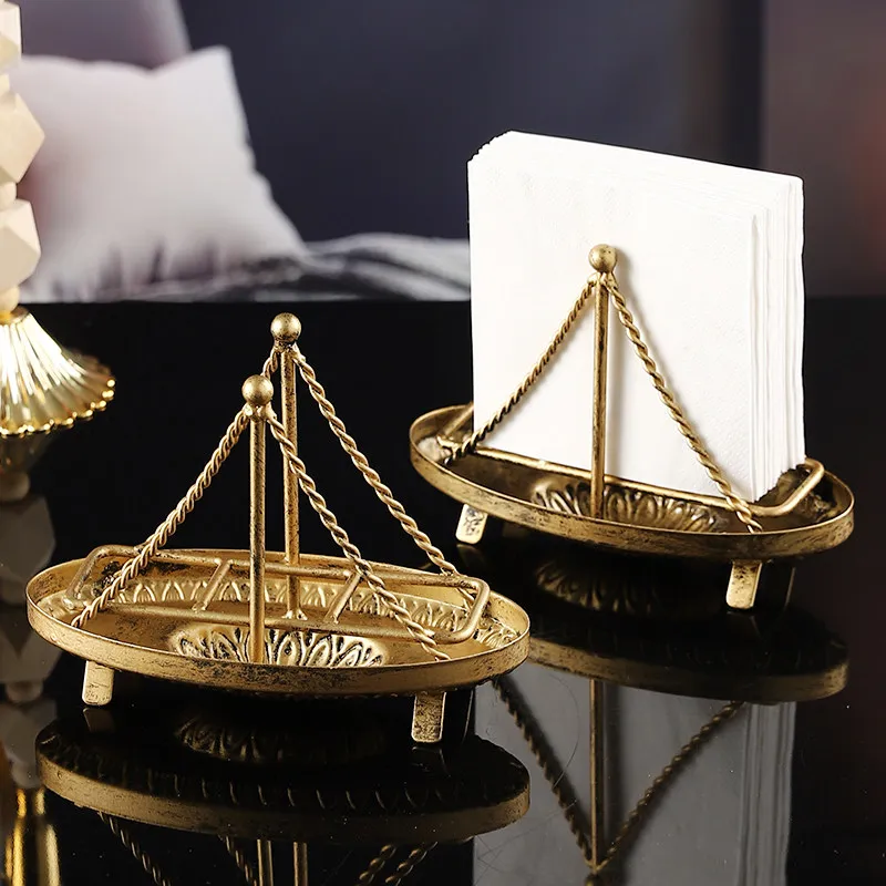 Metal Tissue Holder Stand Nordic Creative Craft Napkin Rack for Cafe Hotel Restaurant Art Desktop Paper Dispenser Decor