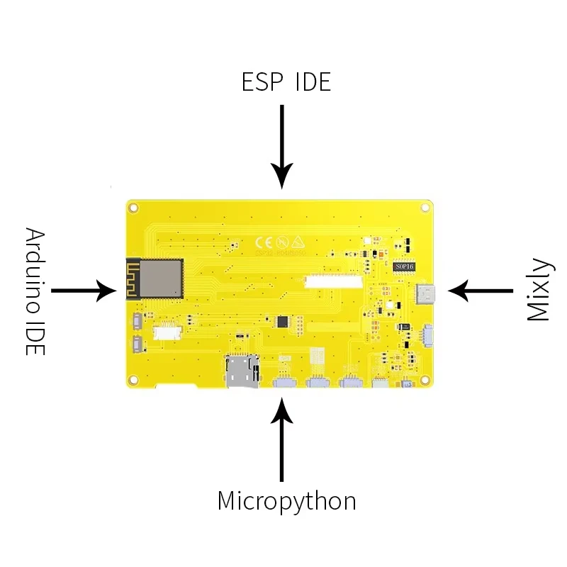 ESP32-S3 Modulo TFT RGB Flash da 5 pollici IPS LCD 800*480 HMI 8M PSRAM 16M con WiFi e Bluetooth Touch opzionale per Arduino Lvgl