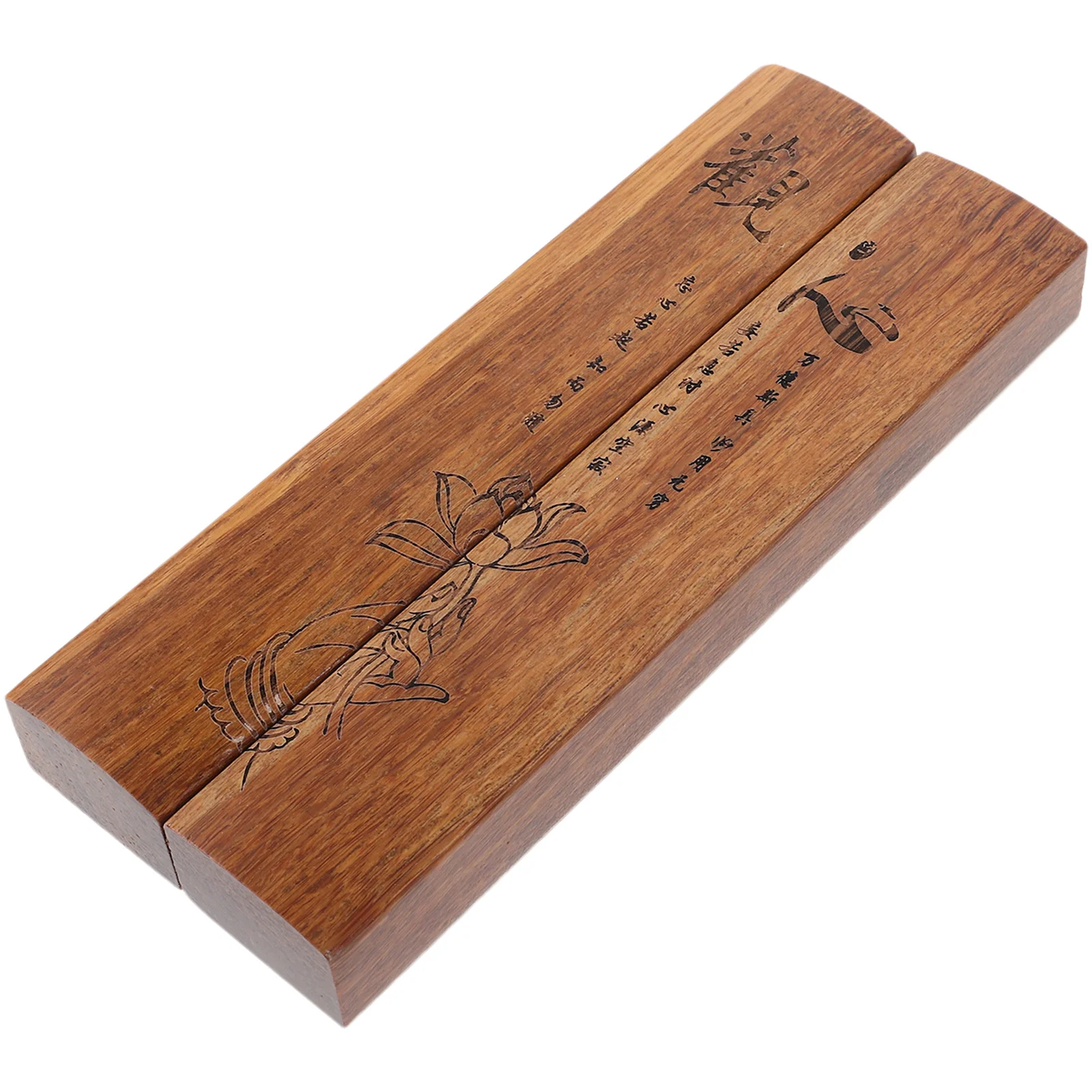 2pcs Wooden Calligraphy Paperweight Rectangular Design For Writing Practice Chinese Calligraphy Smooth Durable Wood Grain