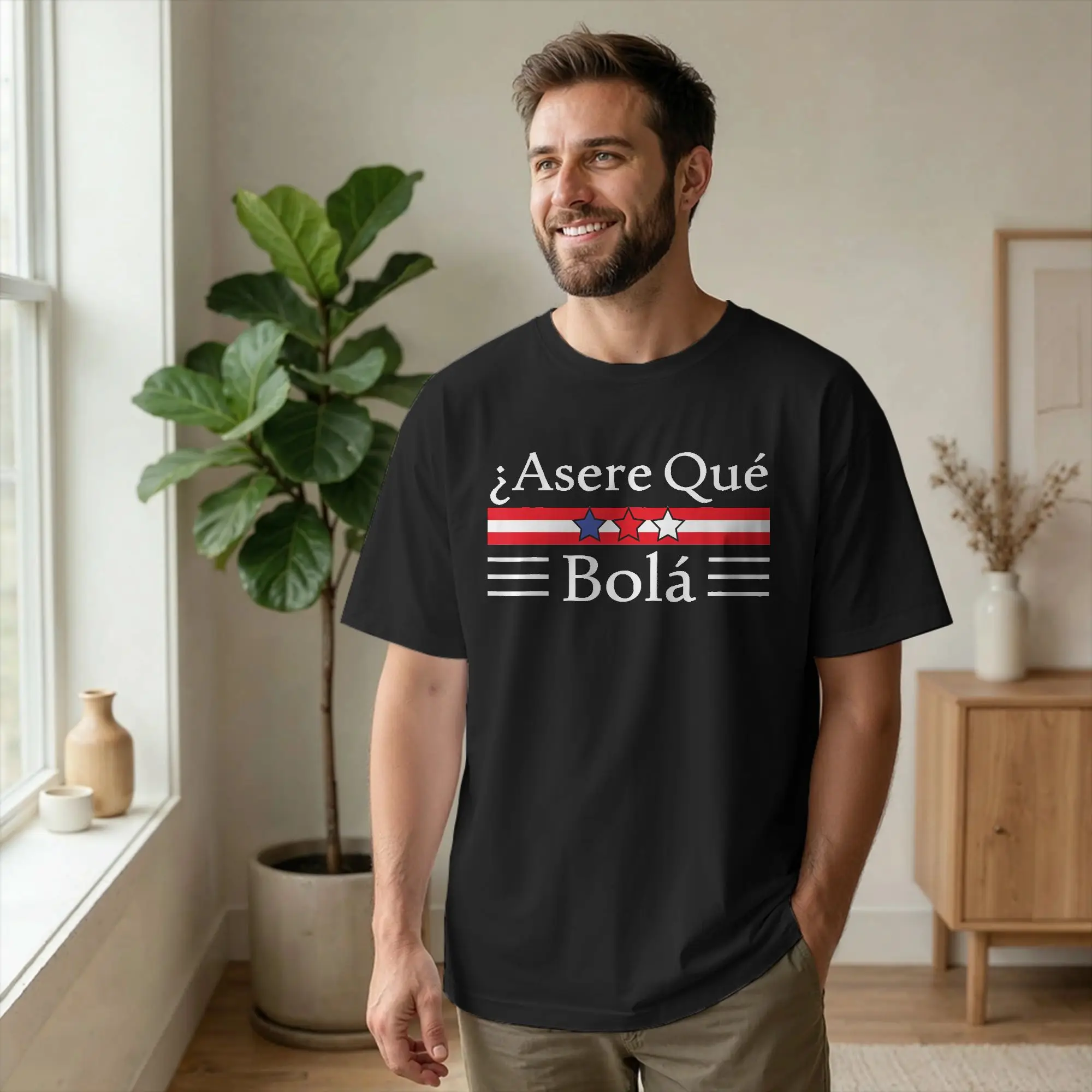 Funny Cuban Greeting Asere Que Bola T Shirt Men's  100% Cotton Vintage T-Shirt Crewneck Flag Tee Shirt Short Sleeve Tops 6XL