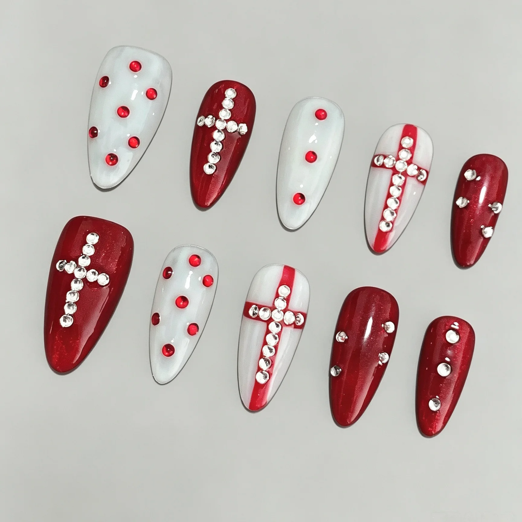 Almond 10Pcs Press On Nails, R - Nail Art Red recension och pris