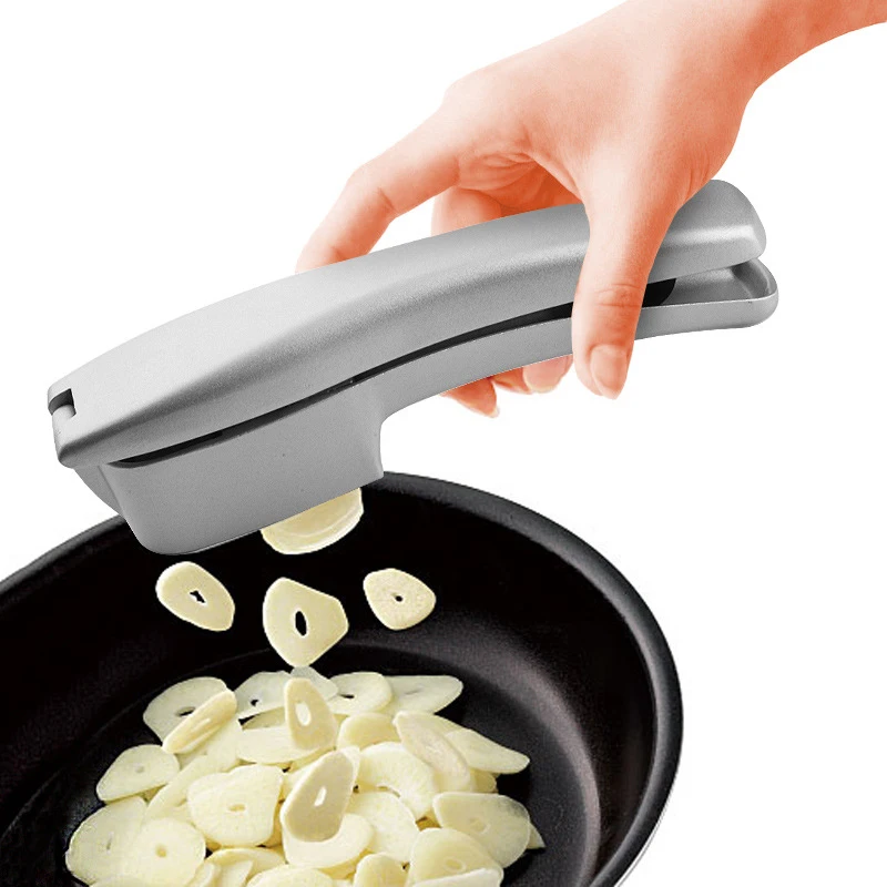 2in1 Aluminum Alloy Garlic Press Multifunction Garlic Press &Slicer Garlic Mincer Tool Kitchen Cooking Tool Garlic Press Crusher