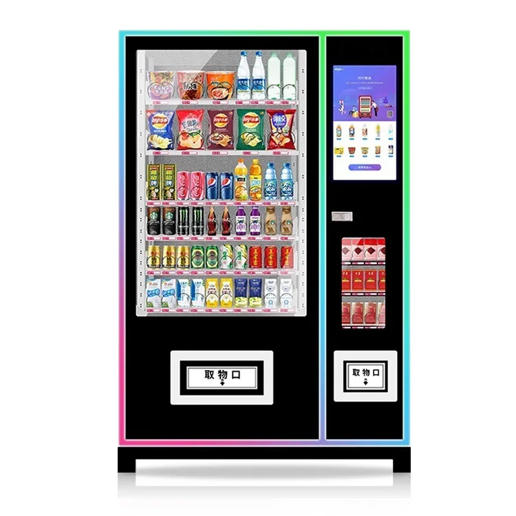 Large Capacity With 22 Inch Screen Refrigerator Drinks Beverage Water Vending Machine