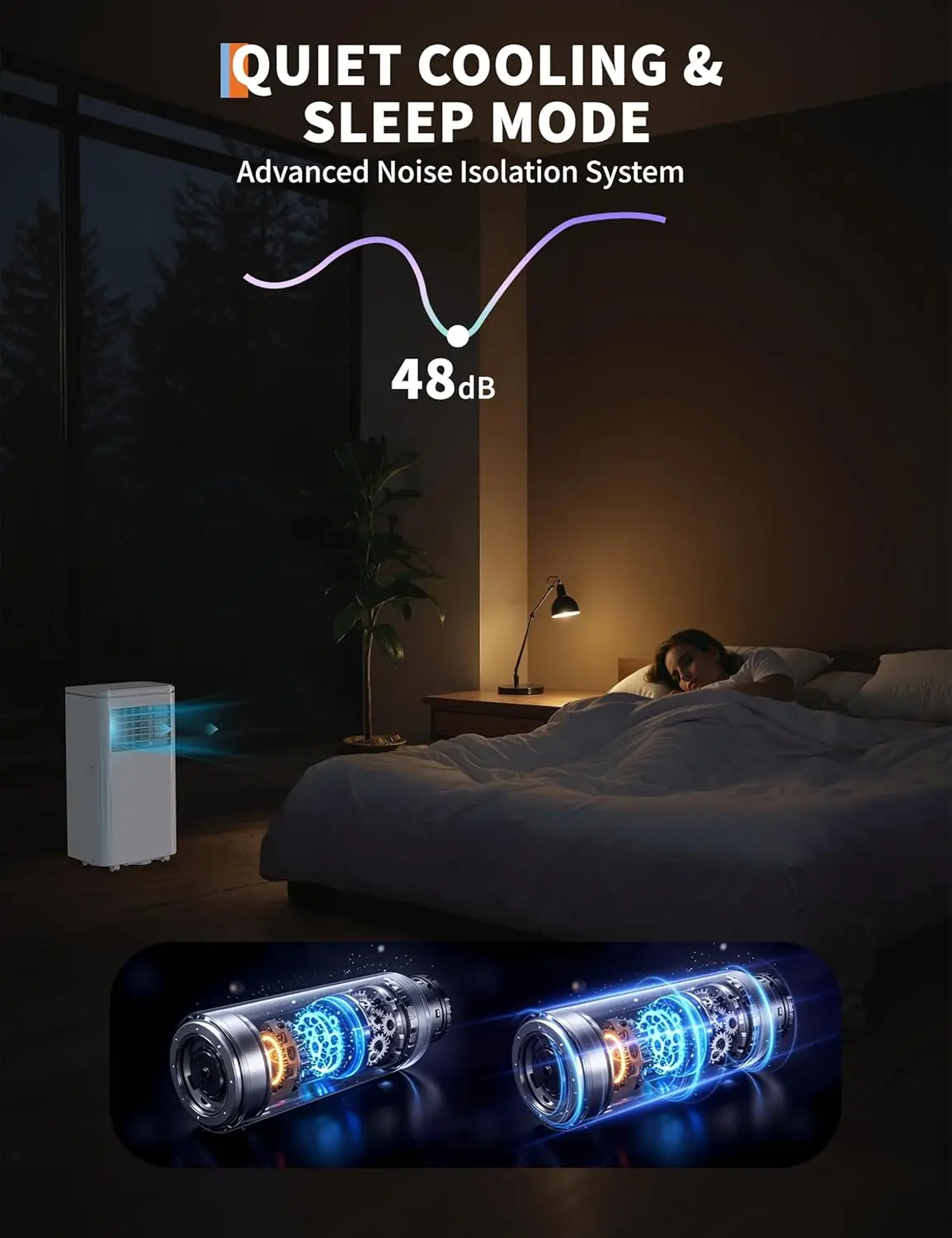 Garvee 10000 BTU portable air conditioner in bedroom