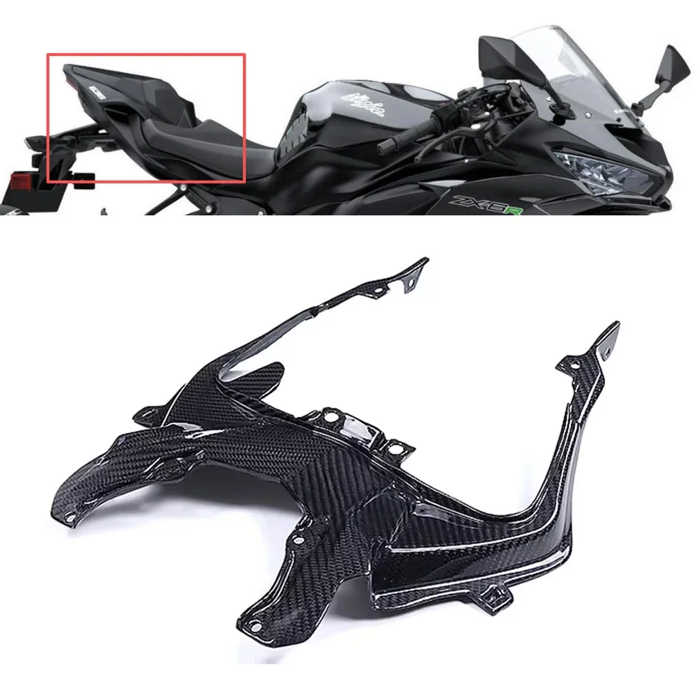 Para Kawasaki Ninja ZX-6R 2019-2024 2025 cubierta de asiento trasero de fibra de carbono totalmente seca para motocicleta debajo del Panel de la bandeja carenado