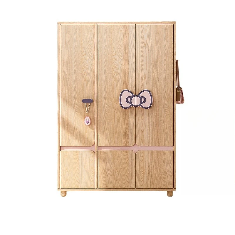 

Ash wood children's wardrobe solid wood storage wardrobe
