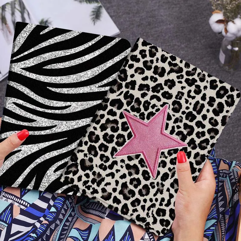 

Pink Star Leopard Pattern Tablet Case For Huawei Honor MatePad MediaPad Air 5 6 7 11 V6 V7 V8 V9 X9 X8 T10 T10s C5e T5 Gift