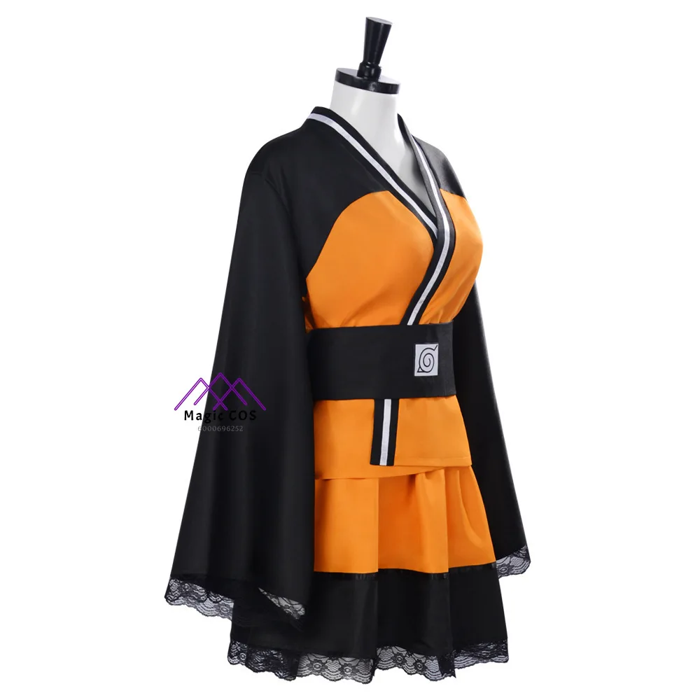Anime Shippuden Cosplay Costume Uzumaki Role Playing Clothes Full Set Kimono Outfit for Women Adult Comic Con Halloween Party