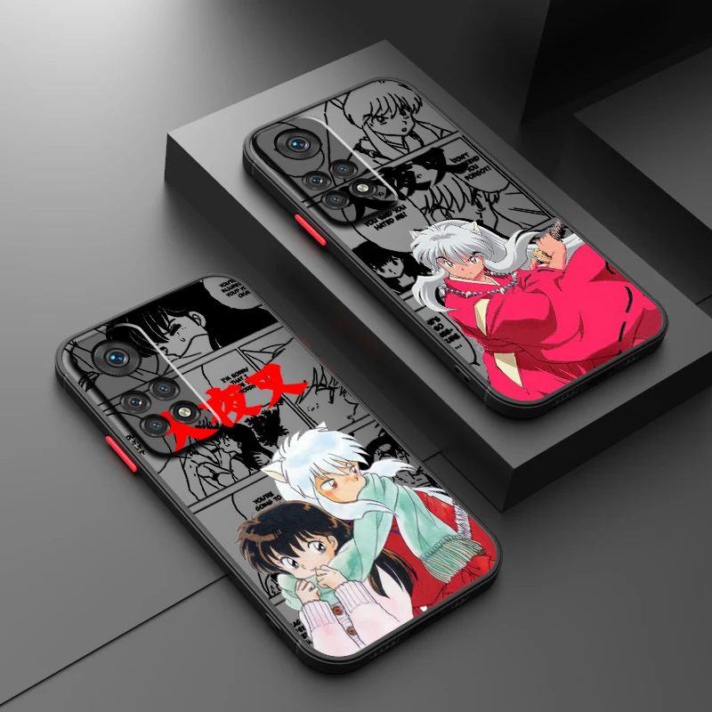 

I-Inuyasha Anime Cool Frosted Translucent For Redmi Note 13R 13 12 12S 12T 11 11T 11E 10 Pro Plus 5G Back Phone Case