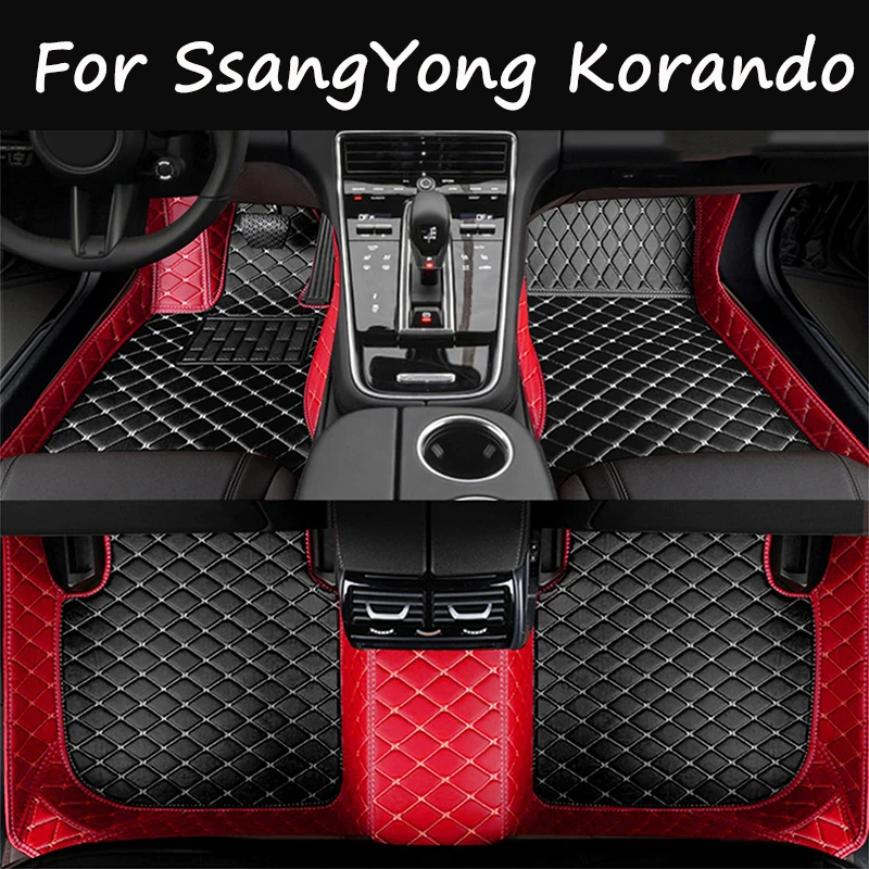 Car Floor Mats For SsangYong Korando C New Actyon C200 2010~2019 Luxury Auto Mat Set Rugs Protective Pad Carpets Car Accessories