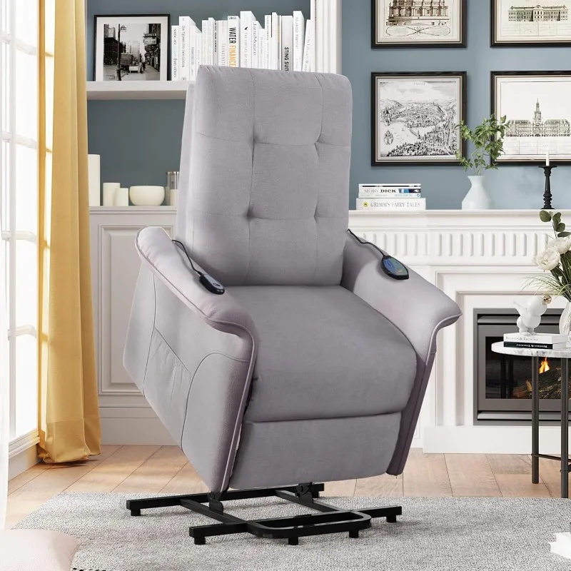 Power Lift Recliner Chair for Elderly with Massage & Vibration Electric Recliner Chair with Side Pockets and Remote Control