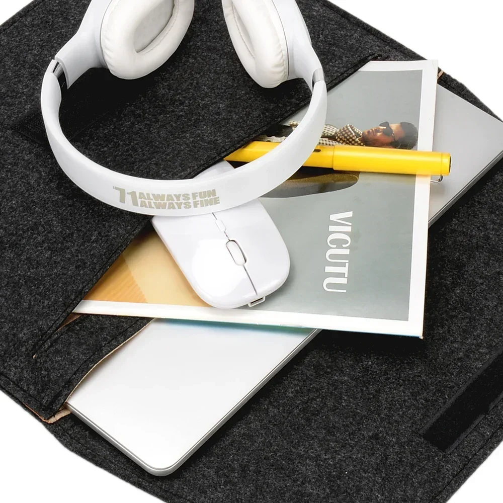 Wool Felt Laptop Bag Sleeve Cover 11 12 13 15.6 Inch For Macbook Air Pro Case For MateBook With Mousepad Or Power Mini-Pack Gift image 5