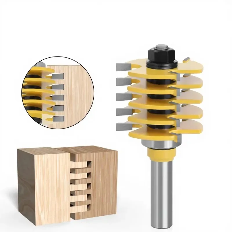 Full Separate Finger Joint Cutter, Glue Joint Cutter, Panel Sizing Cutter, Woodworking Router Bit for Engraving and Flooring