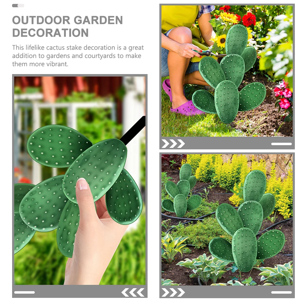 Landscaping Decoration Decorative Insert Stake Garden Inserted Ornament Plant Acrylic Cactus Stakes Signs